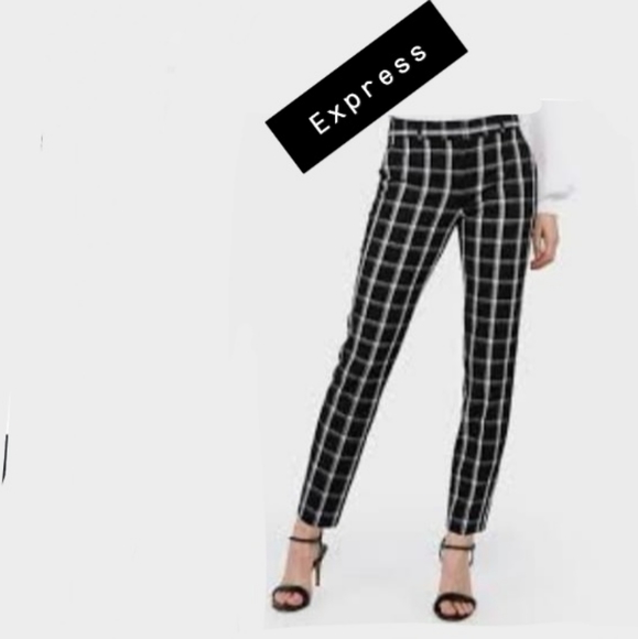 Express Pants & Jumpsuits Pants Express Pants Plaid White Black